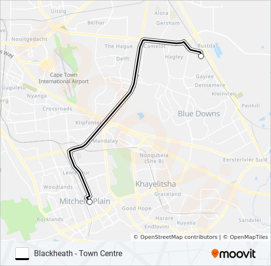 BLACKHEATH - TOWN CENTRE bus Line Map