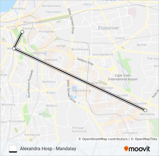 ALEXANDRA HOSP - MANDALAY bus Line Map