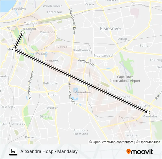 ALEXANDRA HOSP - MANDALAY Bus Line Map