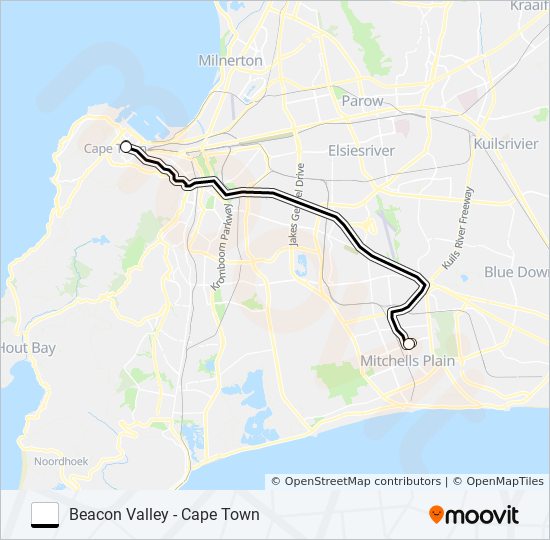 BEACON VALLEY - CAPE TOWN bus Line Map