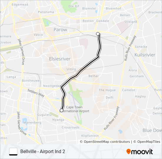 BELLVILLE - AIRPORT IND 2 bus Line Map