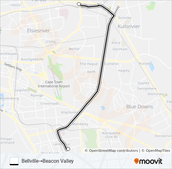 BELLVILLE - BEACON VALLEY bus Line Map