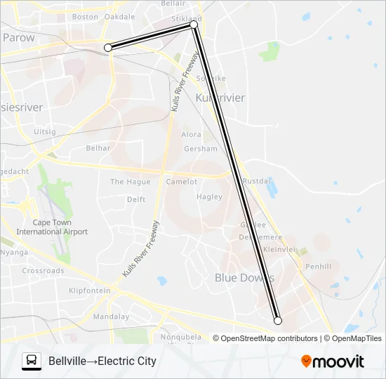 BELLVILLE - ELECTRIC CITY Bus Line Map