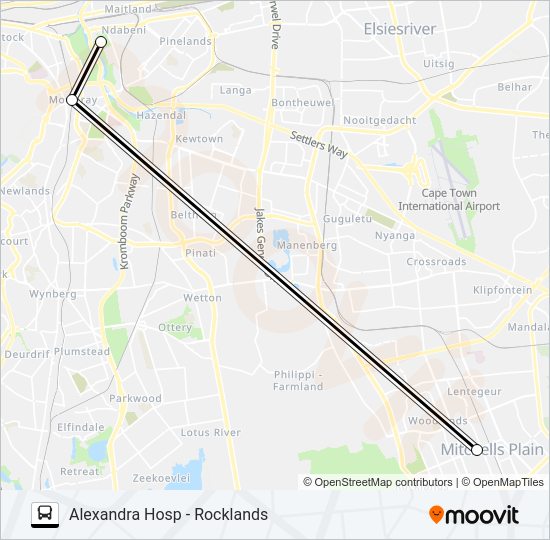 ALEXANDRA HOSP - ROCKLANDS Bus Line Map