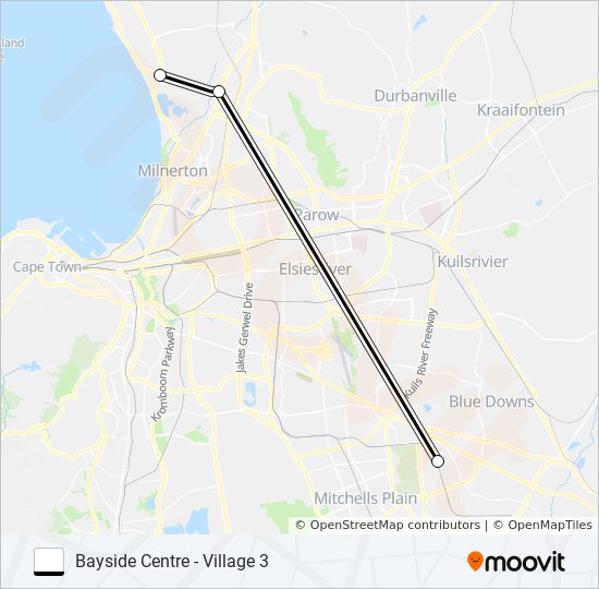 BAYSIDE CENTRE - VILLAGE 3 bus Line Map