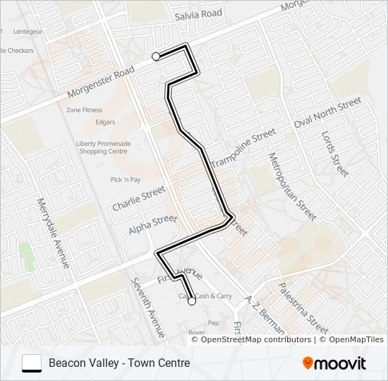 BEACON VALLEY - TOWN CENTRE bus Line Map
