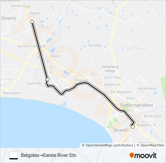 BELGOTEX - EERSTE RIVER STN bus Line Map