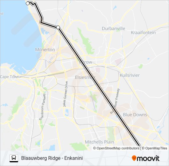 BLAAUWBERG RIDGE - ENKANINI bus Line Map