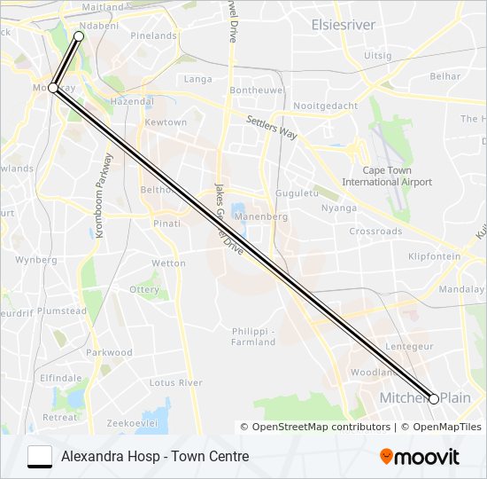 ALEXANDRA HOSP - TOWN CENTRE bus Line Map