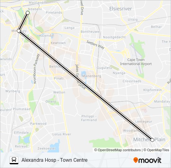 ALEXANDRA HOSP - TOWN CENTRE bus Line Map