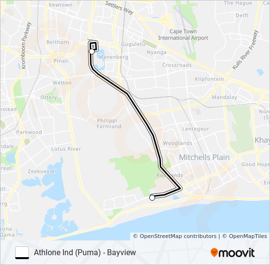 ATHLONE IND (PUMA) - BAYVIEW bus Line Map