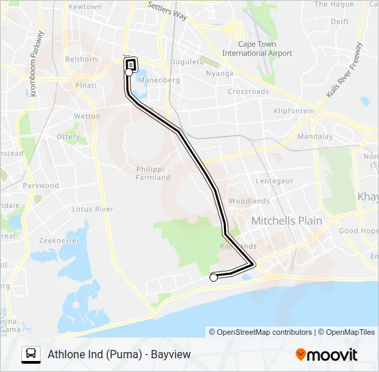 ATHLONE IND (PUMA) - BAYVIEW Bus Line Map