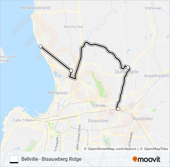 BELLVILLE - BLAAUWBERG RIDGE bus Line Map
