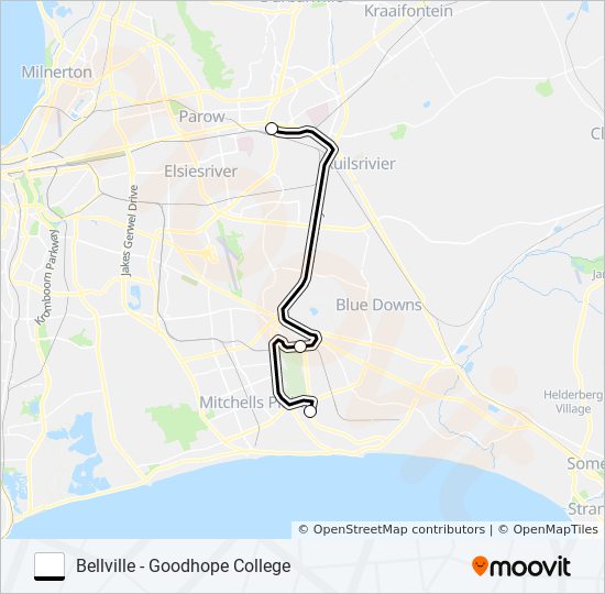 BELLVILLE - GOODHOPE COLLEGE bus Line Map