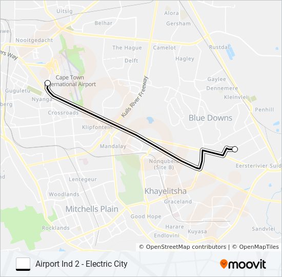 AIRPORT IND 2 - ELECTRIC CITY bus Line Map