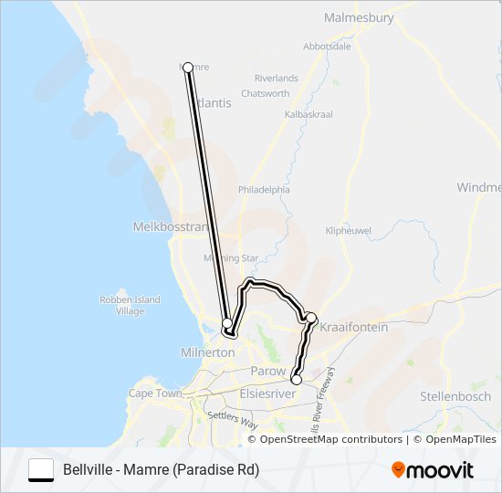 BELLVILLE - MAMRE (PARADISE RD) bus Line Map