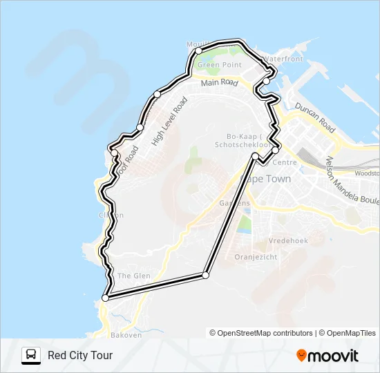 RED CITY TOUR Bus Line Map