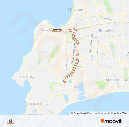 CAPE FLATS Train Line Map