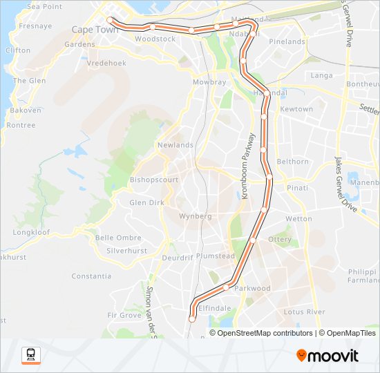 CAPE FLATS train Line Map