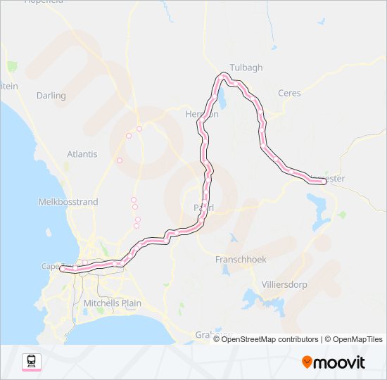 WORCESTER LINE train Line Map