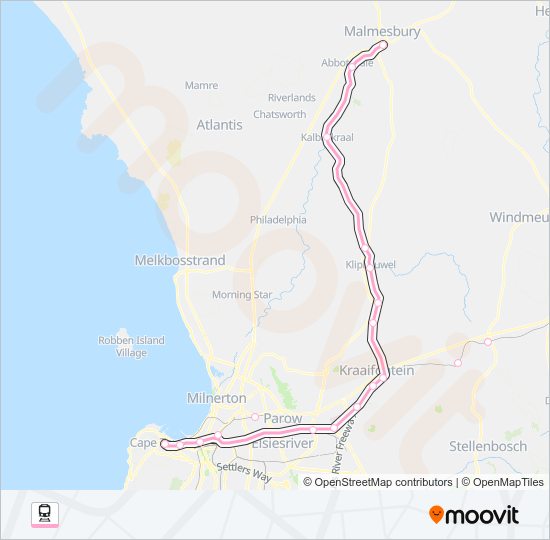 WORCESTER LINE train Line Map