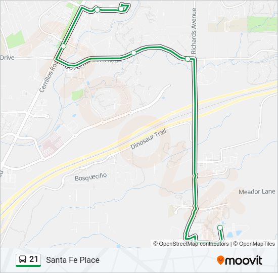 21 Route: Schedules, Stops & Maps - Santa Fe Place (Updated)