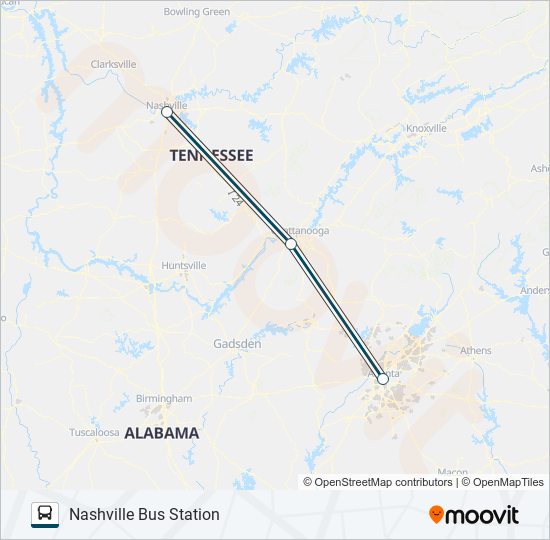 greyhound us0100 Route: Schedules, Stops & Maps - Nashville Bus Station ...