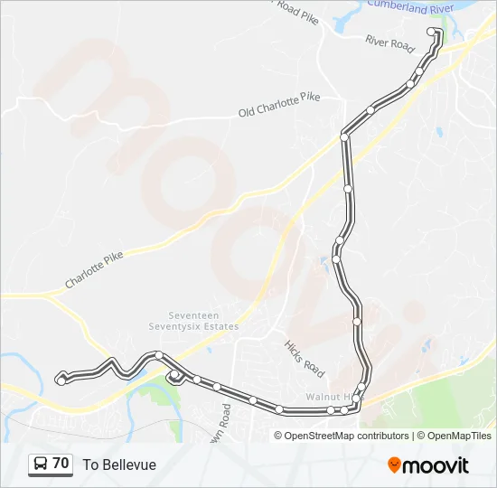 70 Bus Line Map