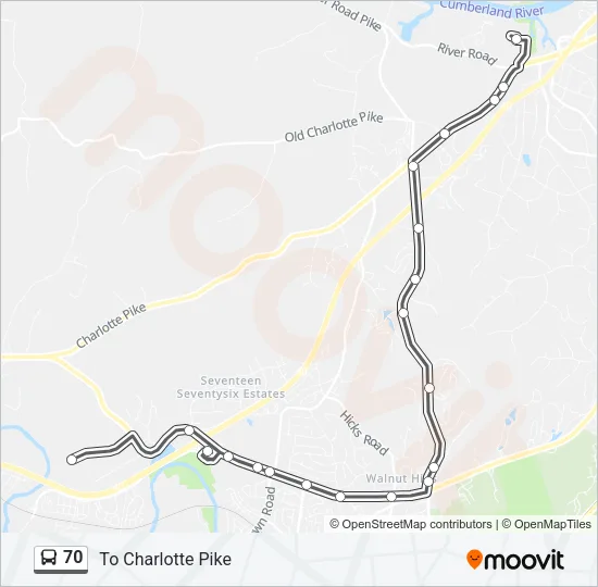70 Bus Line Map