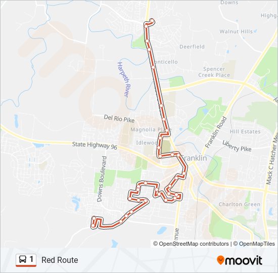 1 bus Line Map