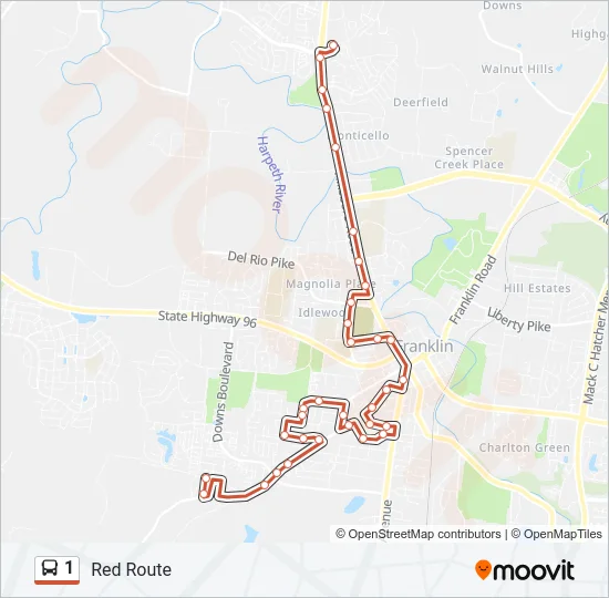 1 Bus Line Map