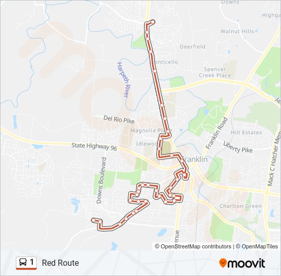 Mapa de 1 de autobús