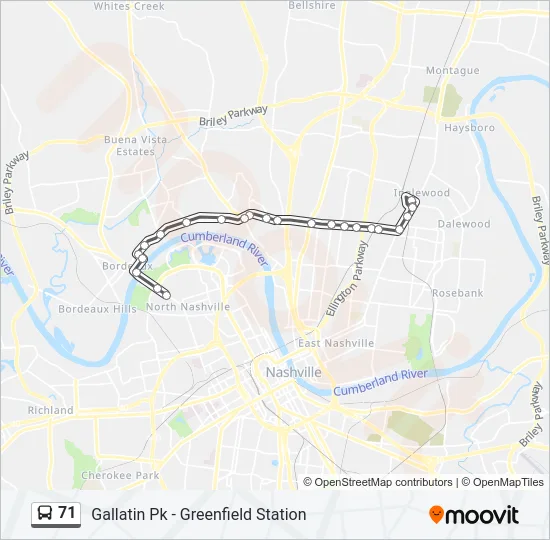 71 Bus Line Map
