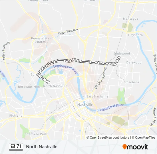 71 Bus Line Map