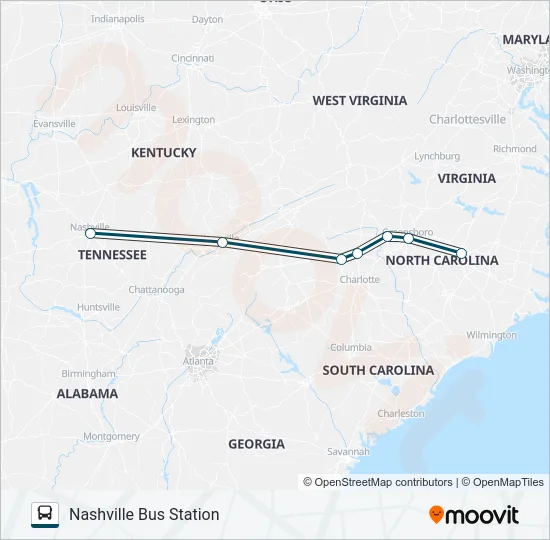 GREYHOUND US0600S Bus Line Map