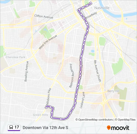 17 Bus Line Map