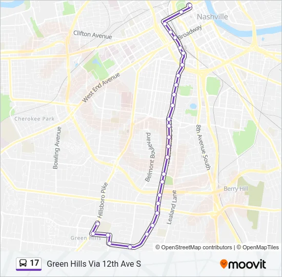 17 Bus Line Map