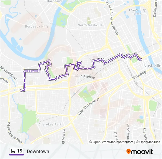 19 Bus Line Map