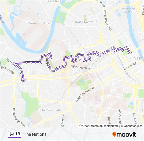 19 Bus Line Map