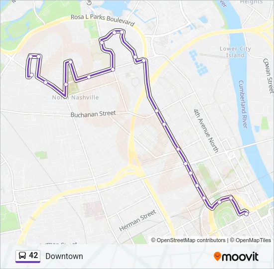 42 Bus Line Map