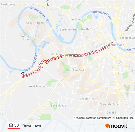 50 Bus Line Map