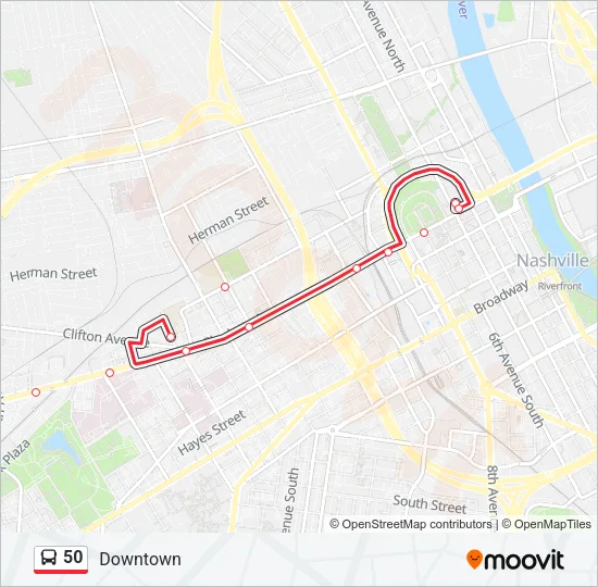 50 Bus Line Map
