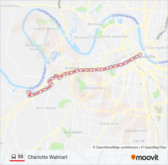 50 Bus Line Map