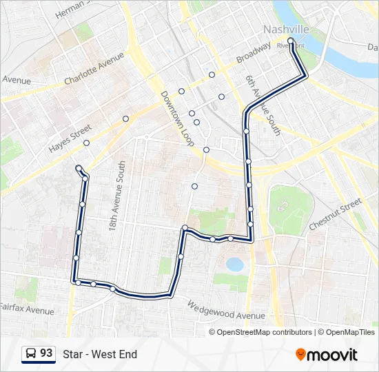 93 Route: Schedules, Stops & Maps - Star - West End (Updated)