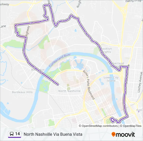 14 Bus Line Map