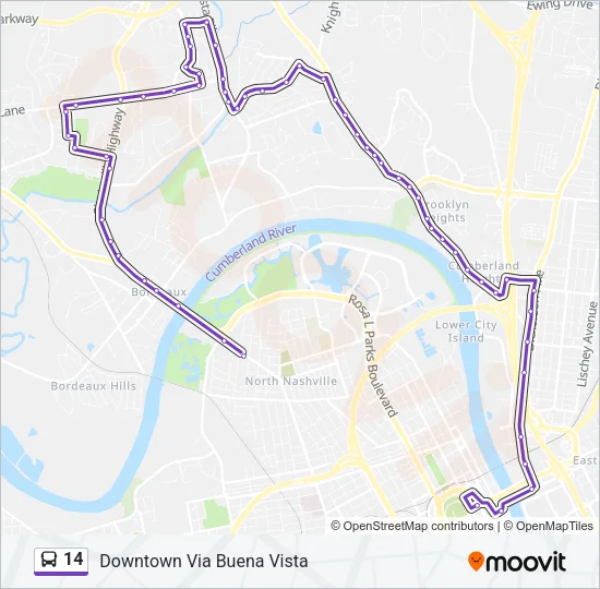 14 Bus Line Map
