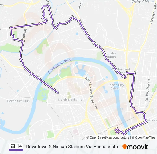 14 Bus Line Map