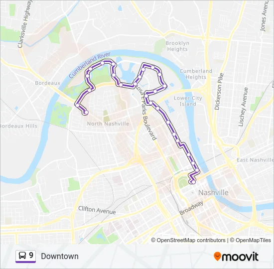 9 Bus Line Map