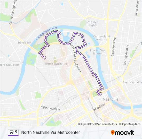 9 Bus Line Map