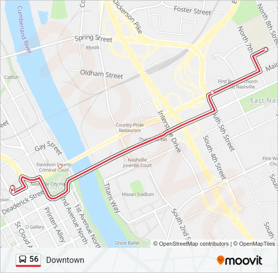 56 Bus Line Map